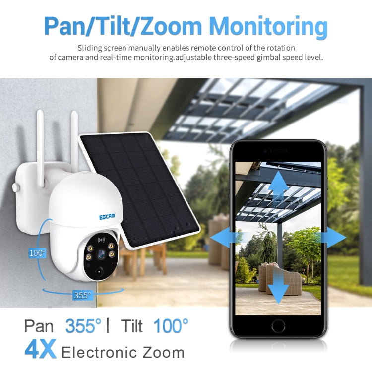 ESCAM QF255 2.0 Million Pixels 1080P HD WiFi Solar Camera, Support Two-way Voice & PIR Motion Detection & Night Vision & TF Card, QF255 ESCAM QF255 2.0 Million Pixels 1080P HD WiFi Solar Camera, Support Two-way Voice & PIR Motion Detection & Night Vision & TF Card, QF255